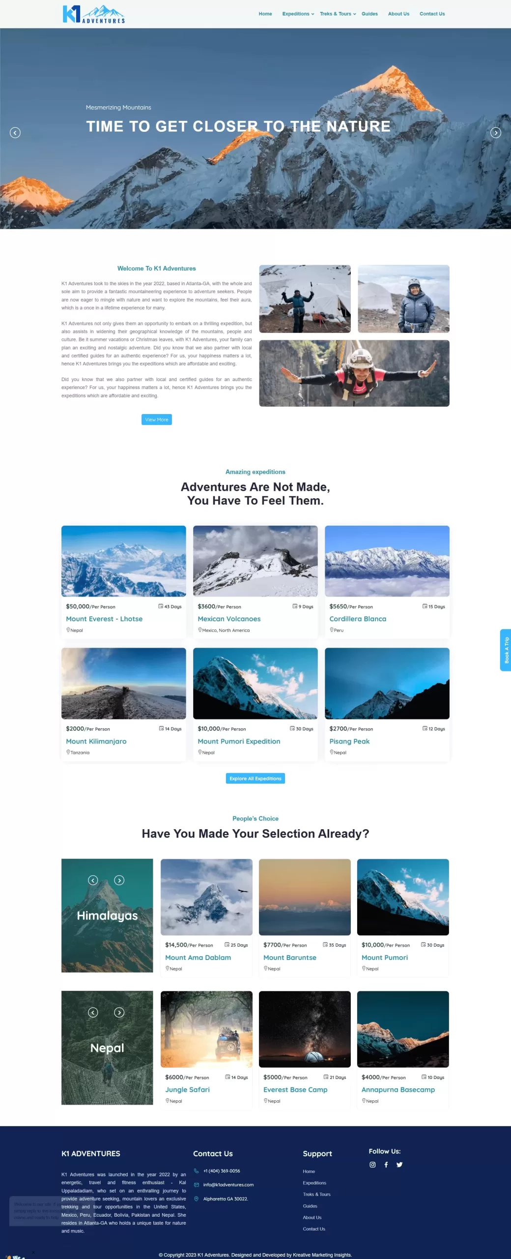 Website development - K1 Adventures